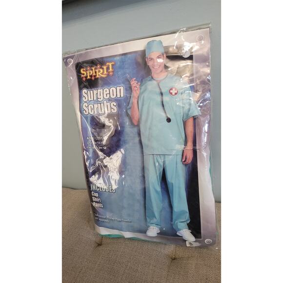 Spirit Halloween Surgeon Scrubs Adult Costume – One Size Fits Most Up to 42 –... - Picture 1 of 3